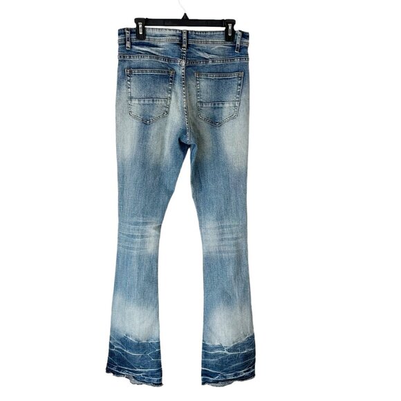 Nova‎ Men Jeans Flare Distressed Wash 30 Blue Denim Excellent Condition! - Picture 5 of 9